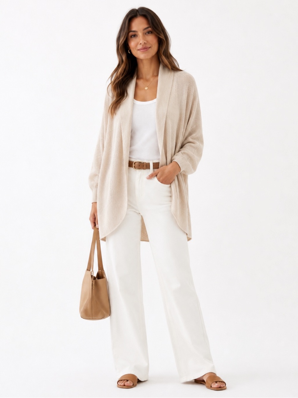 Dex ($90) Viscose/Cotton Open Cocoon Cardigan - PTP 28